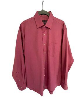 Forsyth of Canada Pink Non-Iron Tailored Fit Cotton Dress Shirt Large